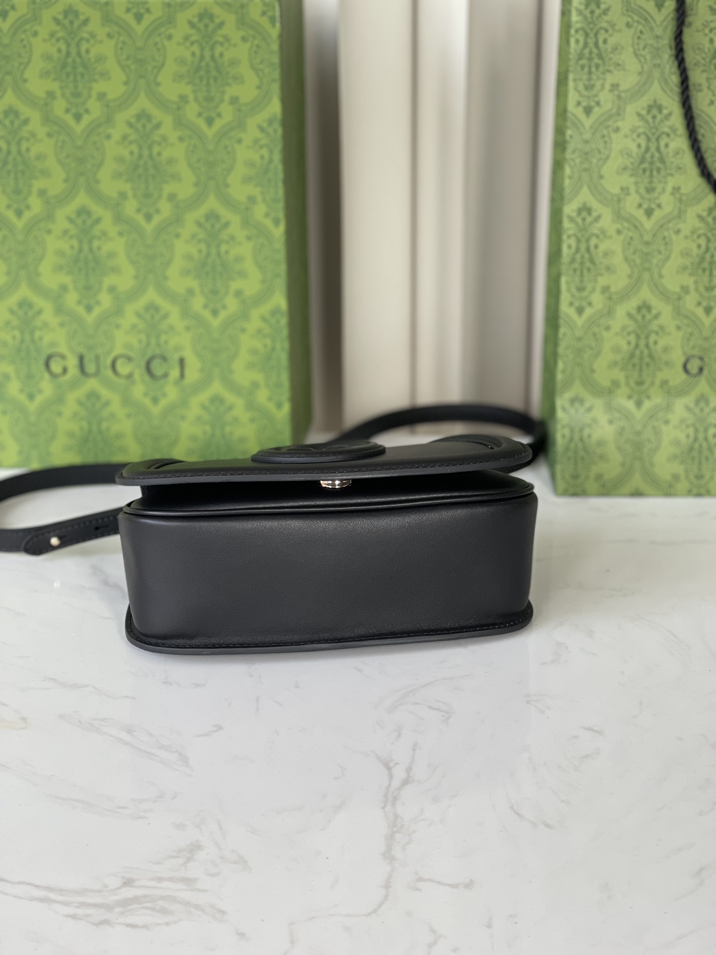 Gucci Blondie collection Mini backpack black glossy leather